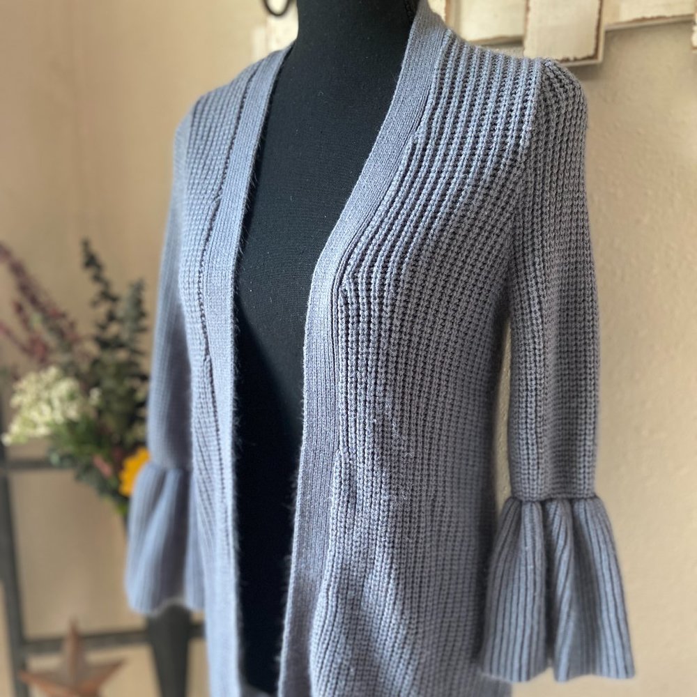 TORRID Grey 100% Acrylic Wool Knit Cardigan Bell Sleeve TORRID Size 00 (M/L)